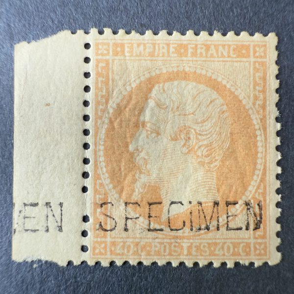 Y&T 23d, "Napoléon dentelé 40c orange" SPECIMEN en NEUF ** - SUP