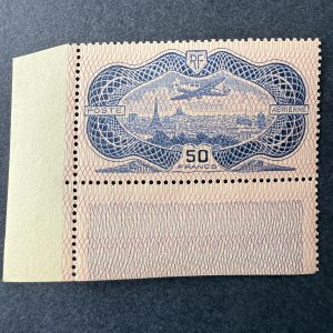 Poste Aérienne Y&T 15b "Burelé" renversé coin de feuille en NEUF * (infime) - TB