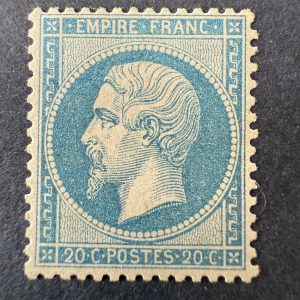 Y&T 22 "Napoléon dentelé 20c bleu" en NEUF * - TB signé Calves