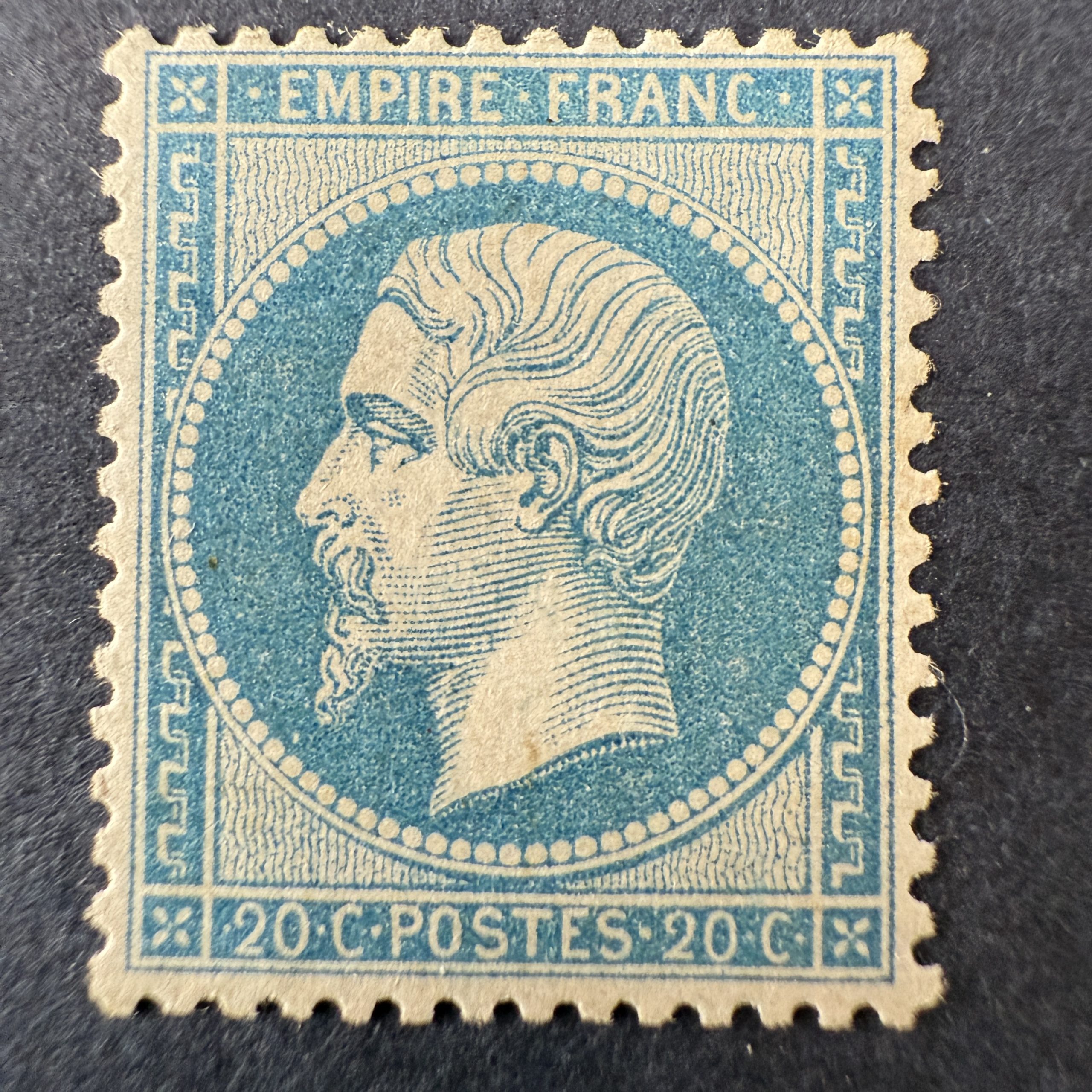 Y&T 22 "Napoléon dentelé 20c bleu" en NEUF * - TB signé Calves