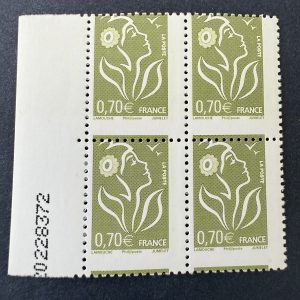 Y&T 3967 "Marianne Lamouche 0.70€" bloc 4 bdf piquage cheval en NEUF ** - TB