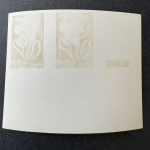 Y&T 3754 "Marianne Lamouche 0.05 €" paire cdf impression défectueuse en NEUF ** - TB