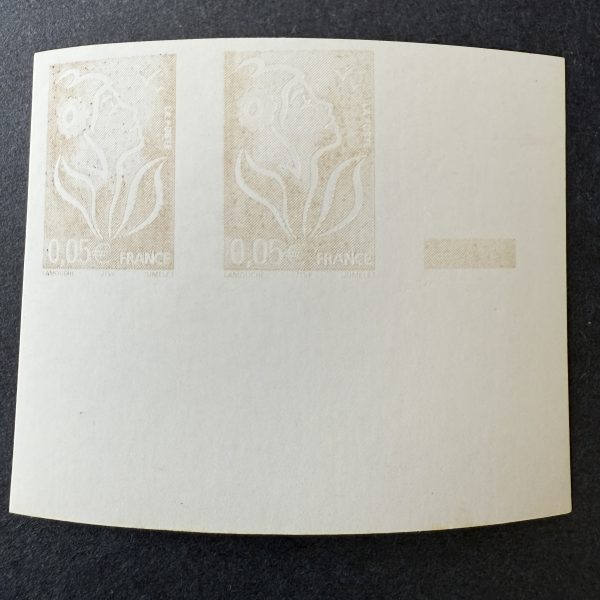 Y&T 3754 "Marianne Lamouche 0.05 €" paire cdf impression défectueuse en NEUF ** - TB