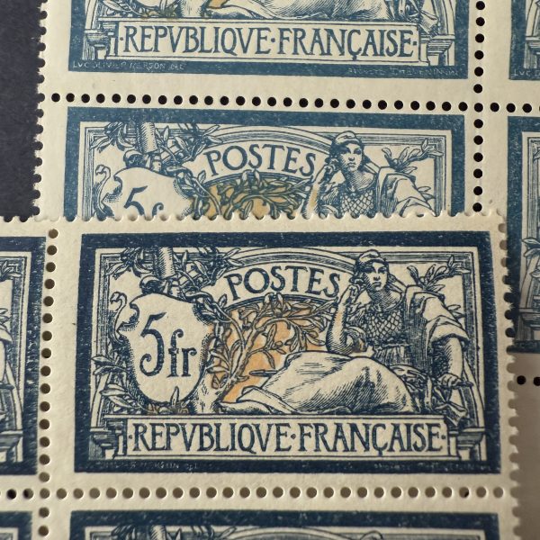Y&T 123 "Merson 5fr bleu" 2 nuances coin de feuille en NEUFS ** - TB – Image 2