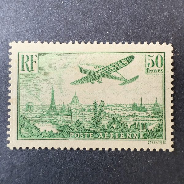 Poste Aérienne Y&T 14 "Vue de Paris 50fr vert" en NEUF * - TB