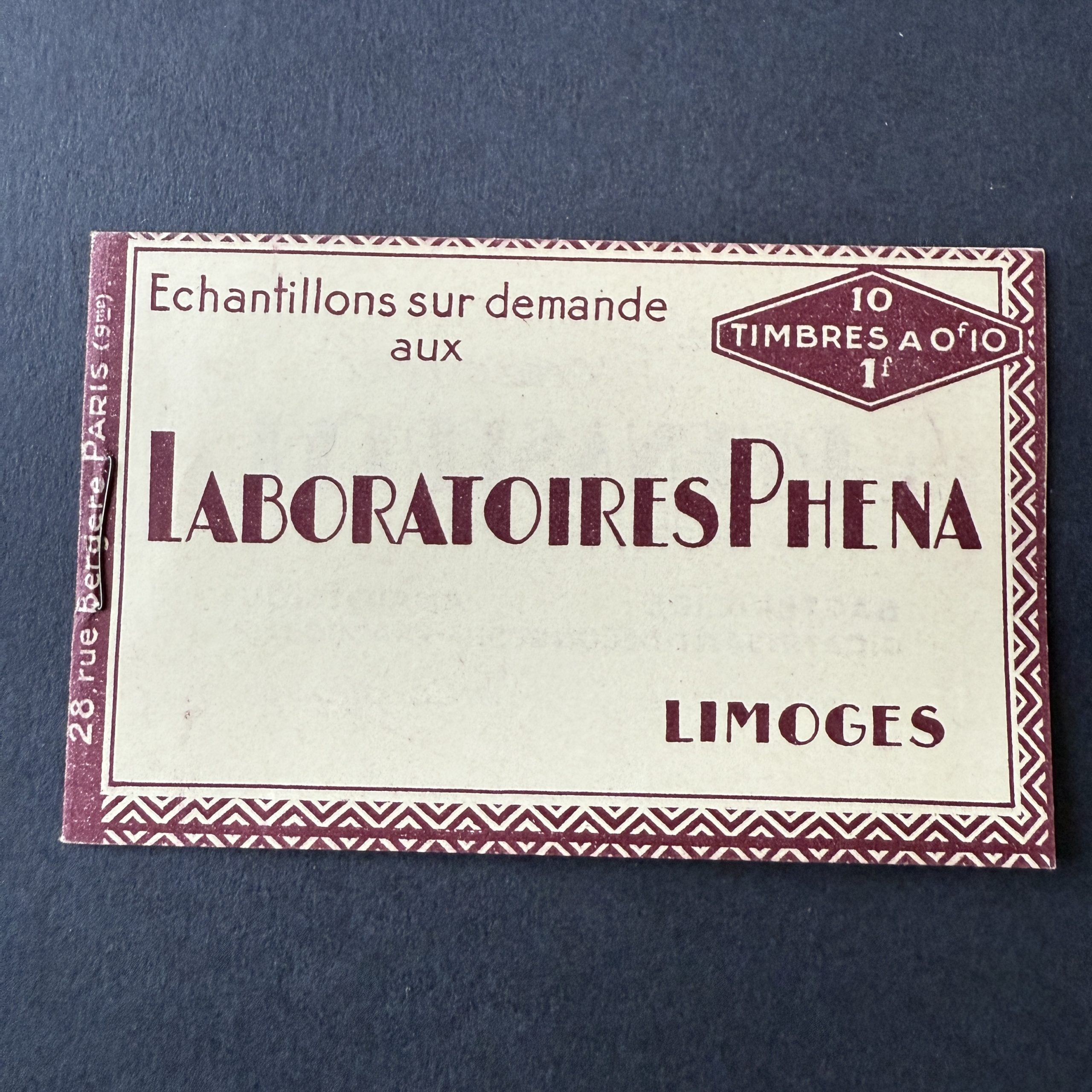 Y&T 188, "Phéna" carnet complet en NEUF ** - TB