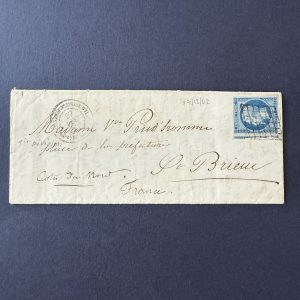 Y&T 14, "Napoléon 20c bleu" corps expéditionnaire Italie (oblitéré grille) - TB