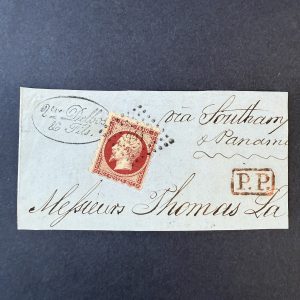 Y&T 17A, "Napoléon empire 80c" piquage Susse sur fragment - TB