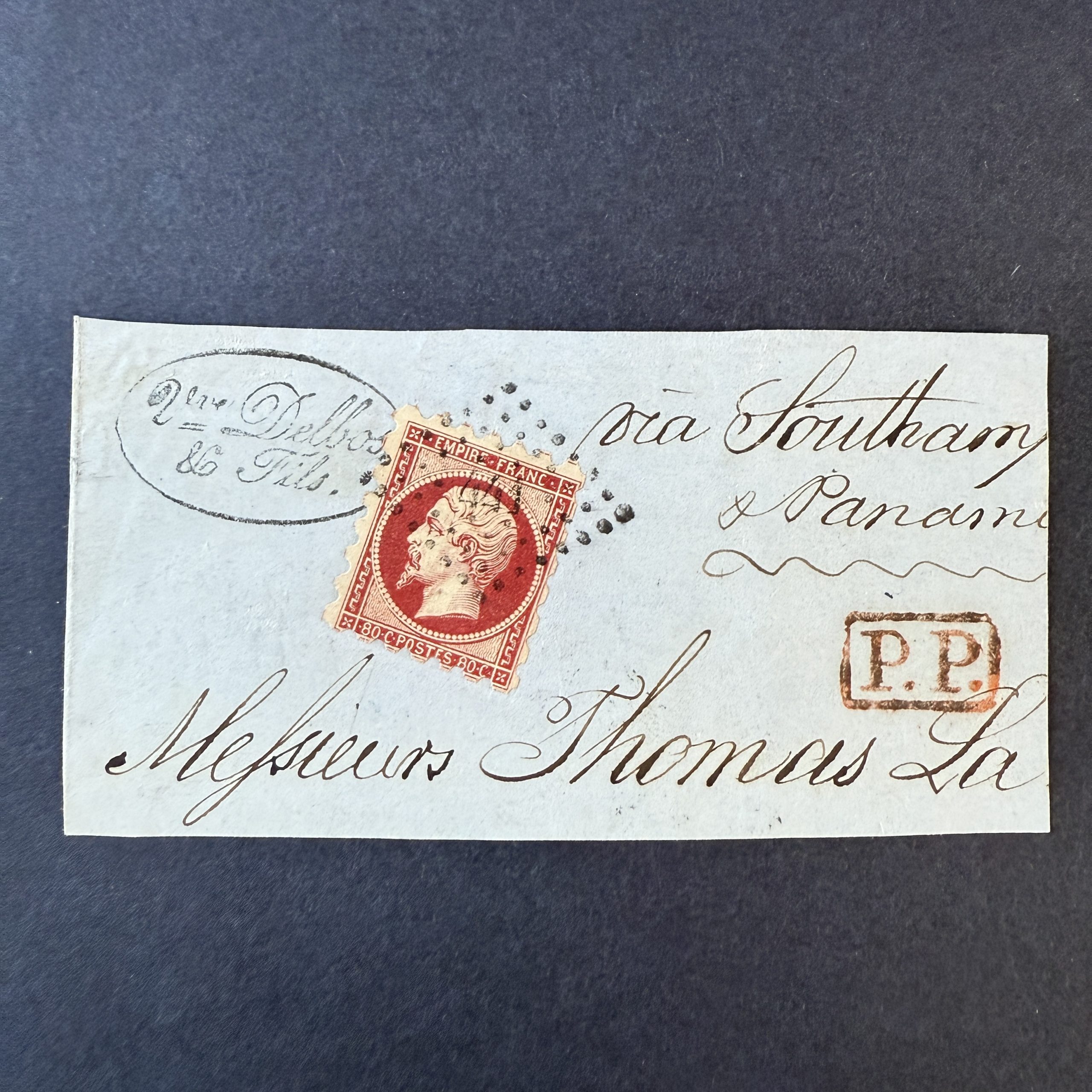 Y&T 17A, "Napoléon empire 80c" piquage Susse sur fragment - TB