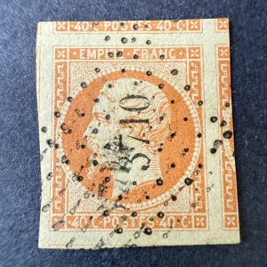 Y&T 16, "Napoléon 40c orange" 6 voisins oblitéré - SUP