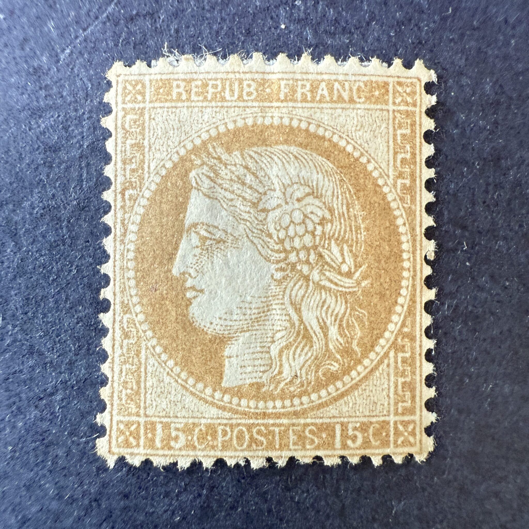 Yvert 55 "Cérès 15c bistre" en neuf * - TB