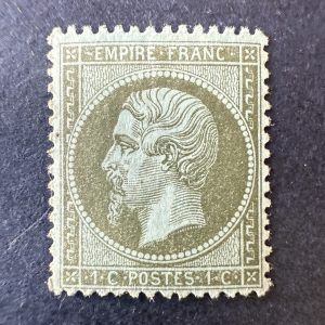 Yvert 19 "Napoléon 1c vert olive" en neuf ** - TB