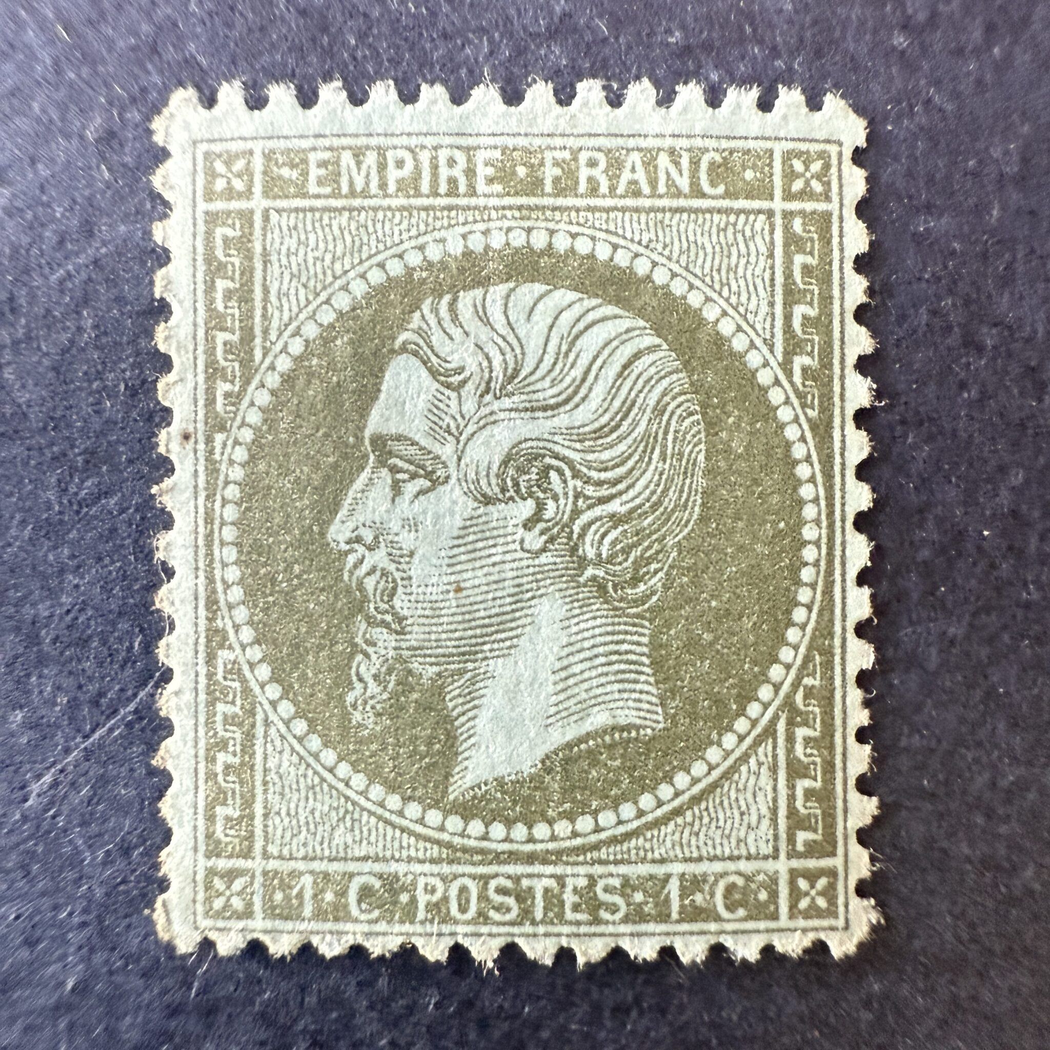 Yvert 19 "Napoléon 1c vert olive" en neuf ** - TB