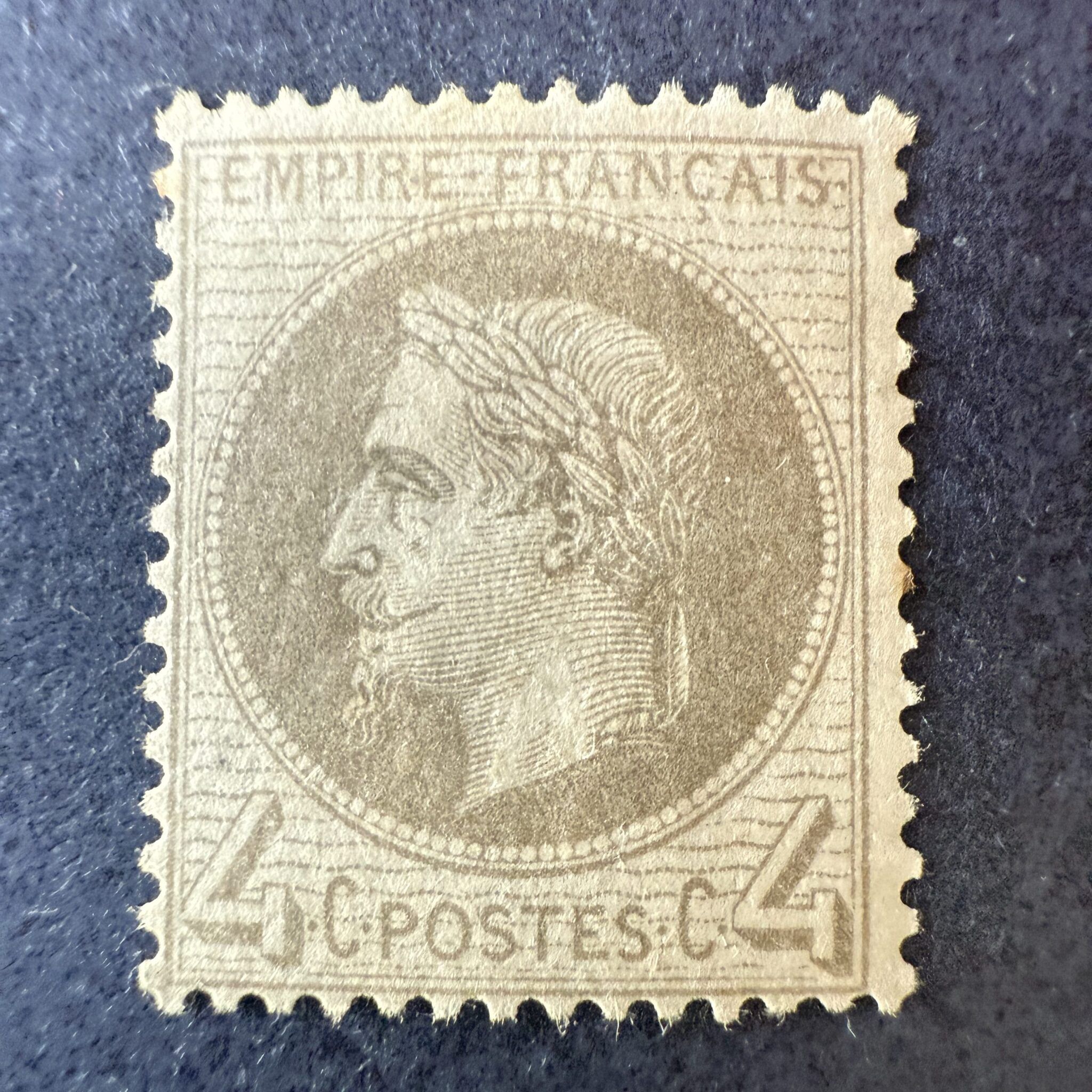 Yvert 27A "Napoléon 4c gris lauré type I" en neuf * - TB