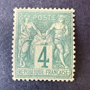 Yvert 63 "Sage 4c vert type I" en neuf * - TB
