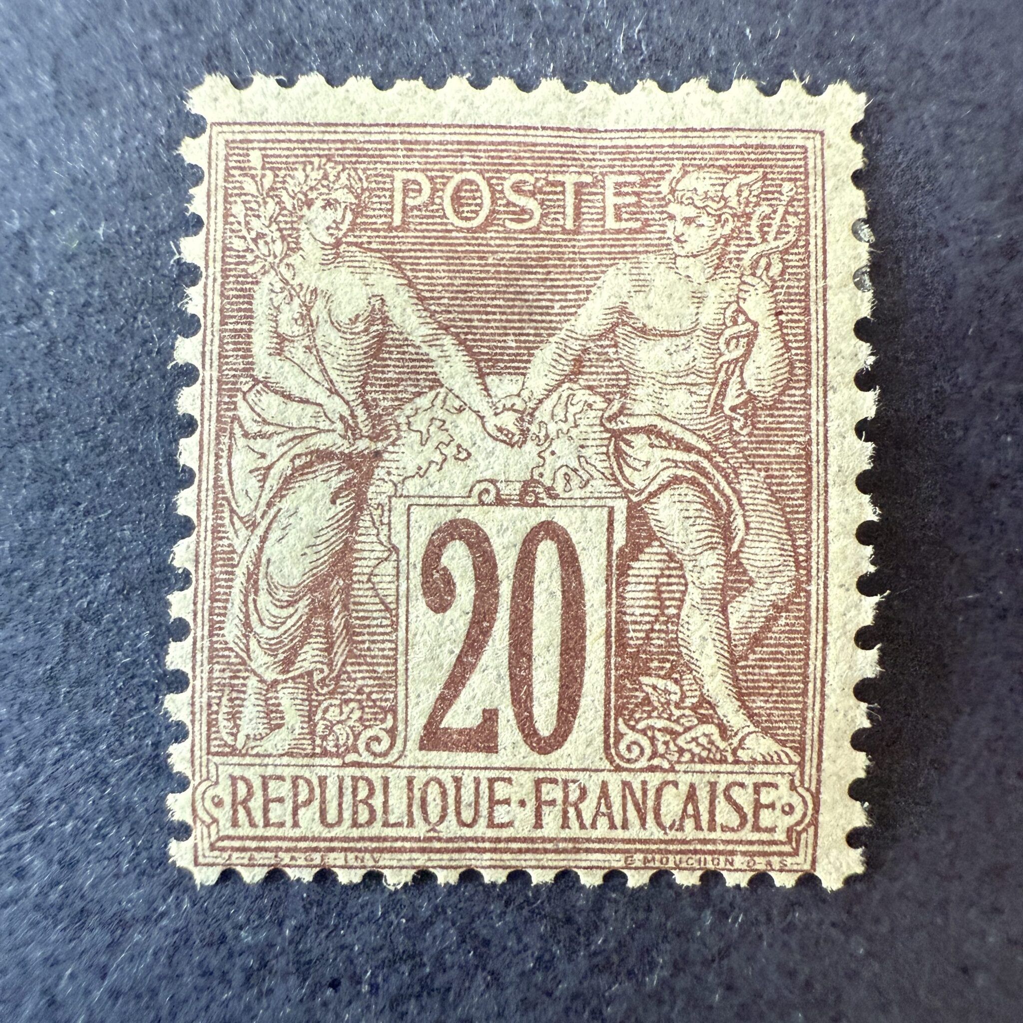 Yvert 67 "Sage 20c brun" en neuf * - TB