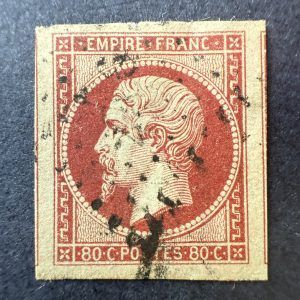 Yvert 17A "Napoléon 80c carmin" en oblitéré - SUP