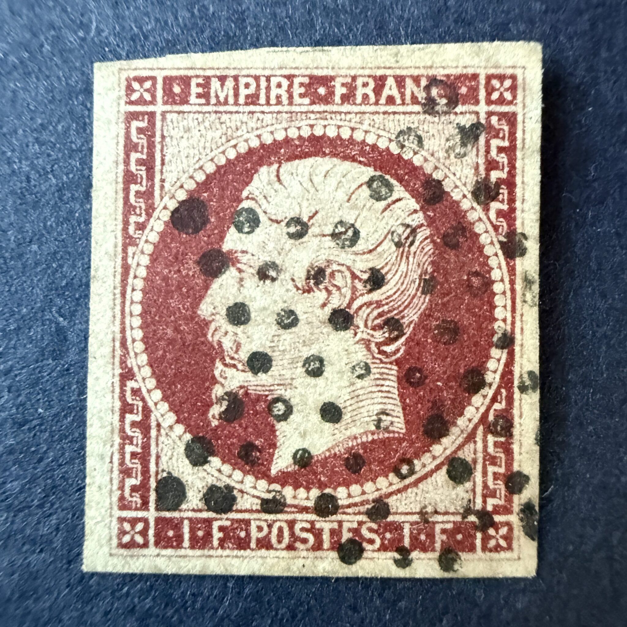 Yvert 18 "Napoléon 1fr carmin" en oblitéré - TB signé Brun