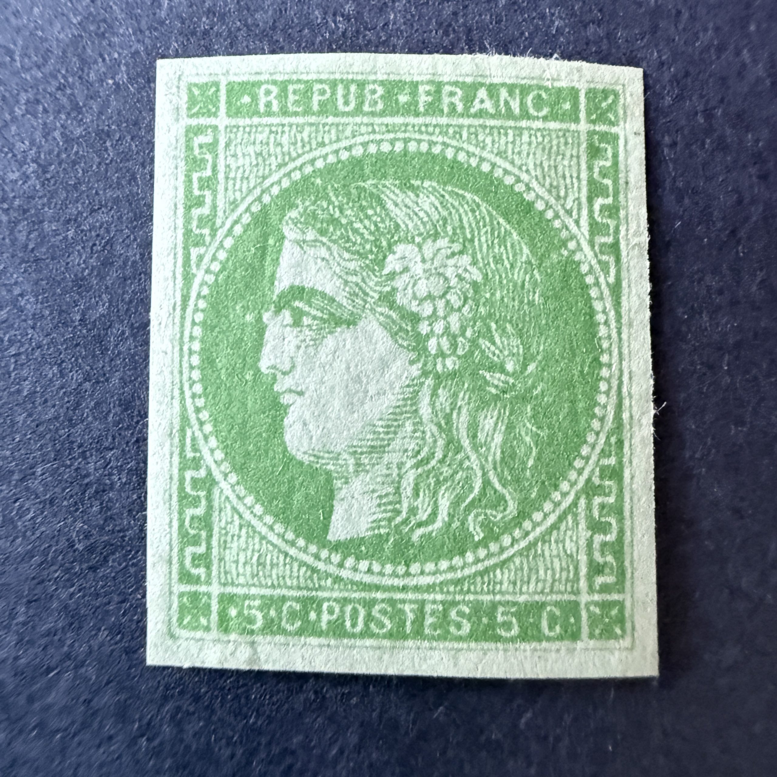 Yvert 42B "Bordeaux 5c vert" en neuf * - TB