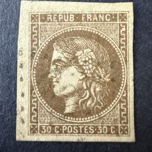 Y&T 47, "Bordeaux 30c brun" en oblitéré - SUP signé Calves