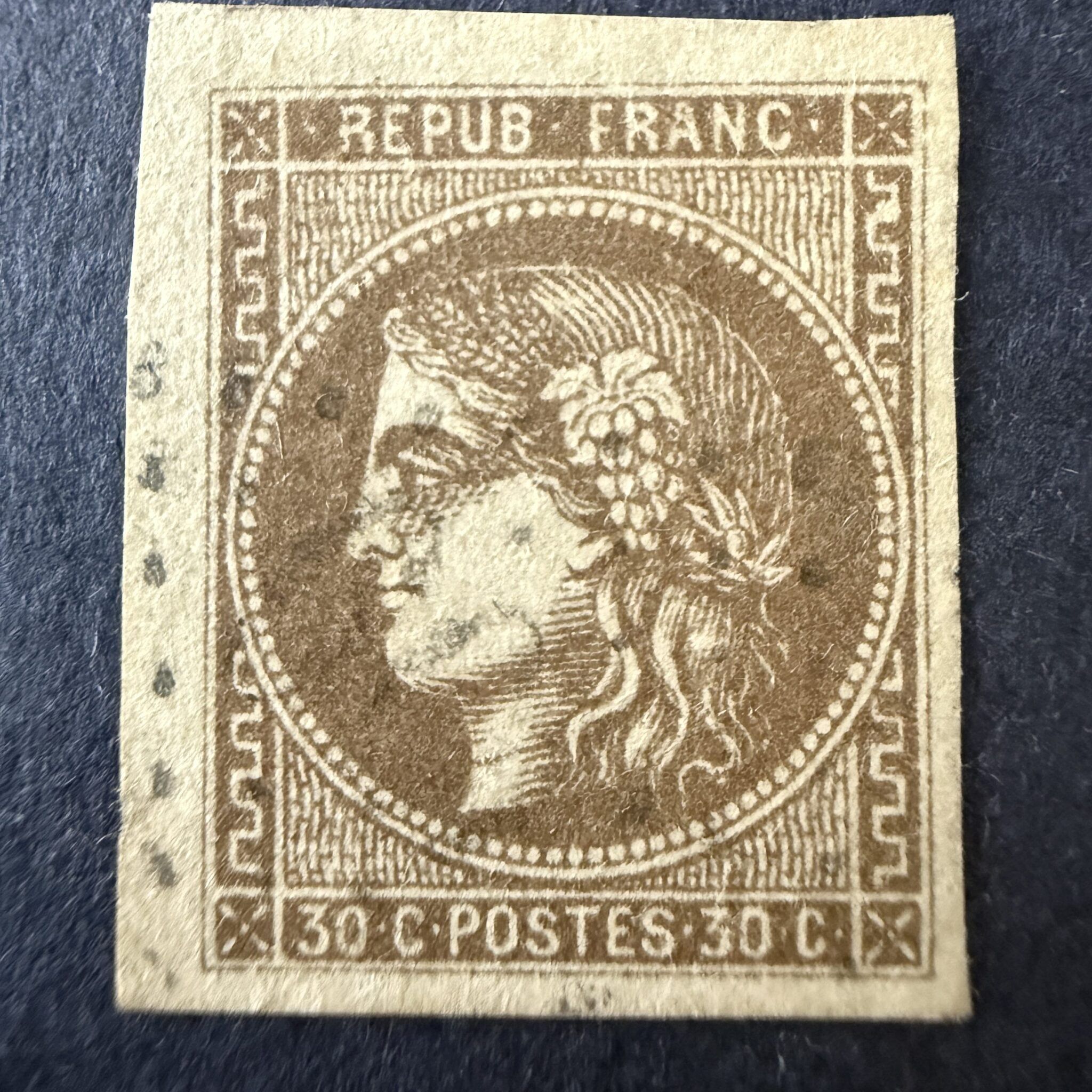 Y&T 47, "Bordeaux 30c brun" en oblitéré - SUP signé Calves