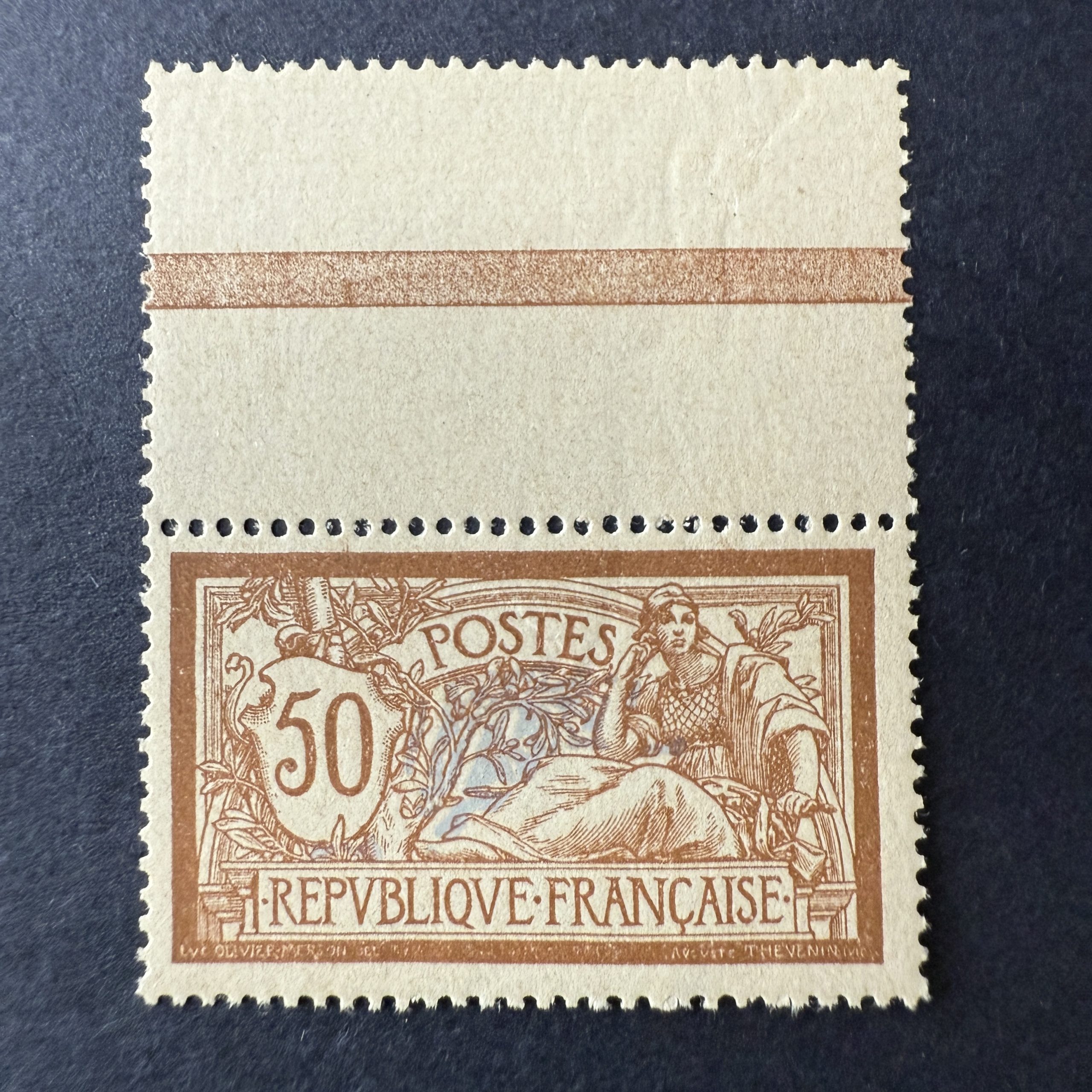 Y&T 120 "Merson 50c brun" bord de feuille en neuf ** - TB