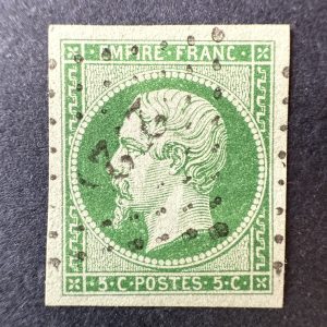 Y&T 12 "Napoléon 5c vert" en oblitéré - superbe