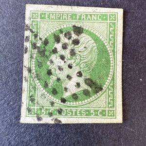 Y&T 12 "Napoléon 5c vert" en oblitéré - superbe signé Calves