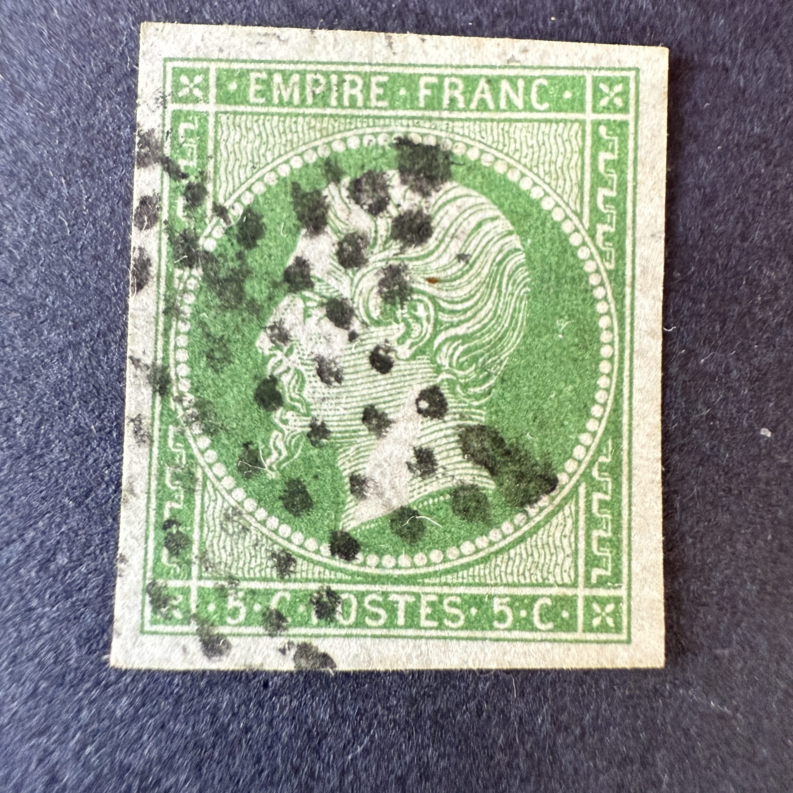 Y&T 12 "Napoléon 5c vert" en oblitéré - superbe signé Calves