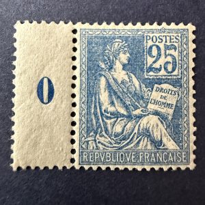 Y&T 114 "Mouchon 25c bleu" centré et millésimé 0 en NEUF ** - SUP