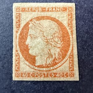 Y&T 5g, "Cérès 40c orange" réimpression 1862 en neuf ** - TB signé Calves