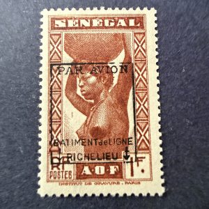 Poste Aérienne Militaire Y&T 6, "Sénégal 1fr brun rouge" en NEUF ** - TB signé Calves