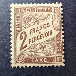 Taxe Y&T 26, "Duval 2fr marron" en NEUF * - TB signé Calves