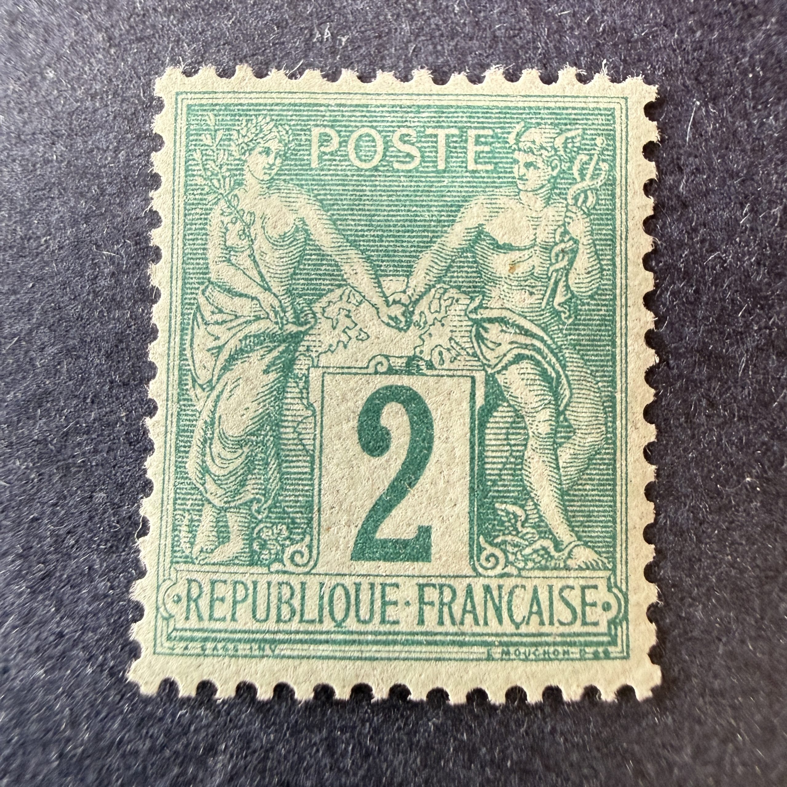 Y&T 74, "Sage2c vert" type II en neuf ** - superbe, signé Calves