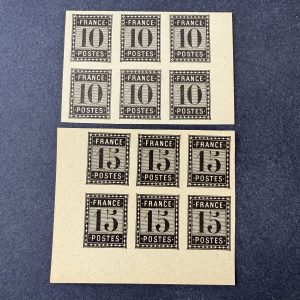 Essai, "Essai Imprimerie" en blocs de 6 neufs - superbe