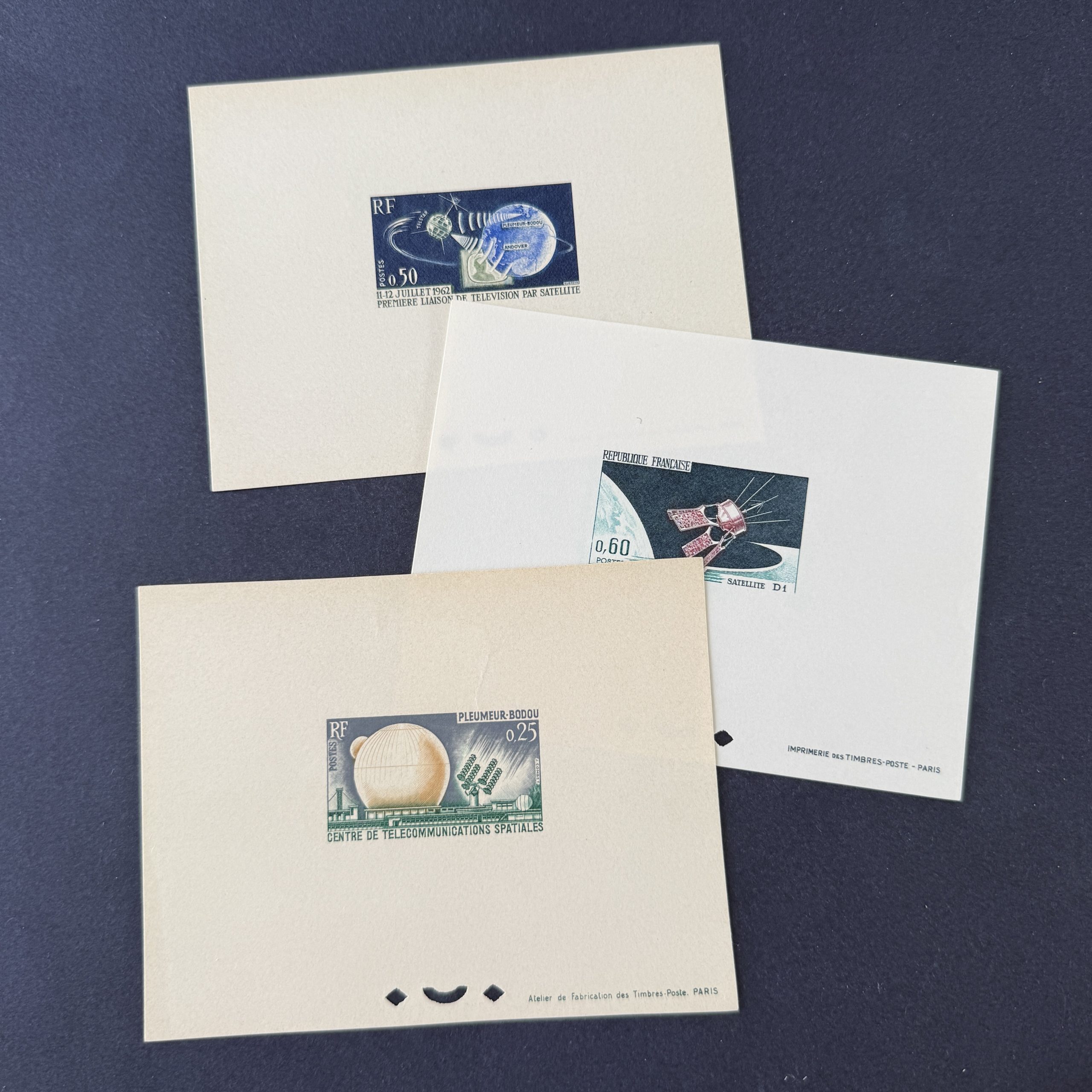 Y&T 1360/1362, "Télécommunication spaciale" 3 épreuves en neuf - TB