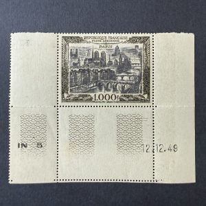 Poste Aérienne Y&T 29 "Vue de Paris 1000fr" coin daté en NEUF ** - TB signé Calves