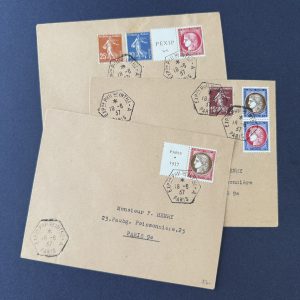 Y&T 348/351 "PEXIP" sur 3 enveloppes ayant circulées - TB