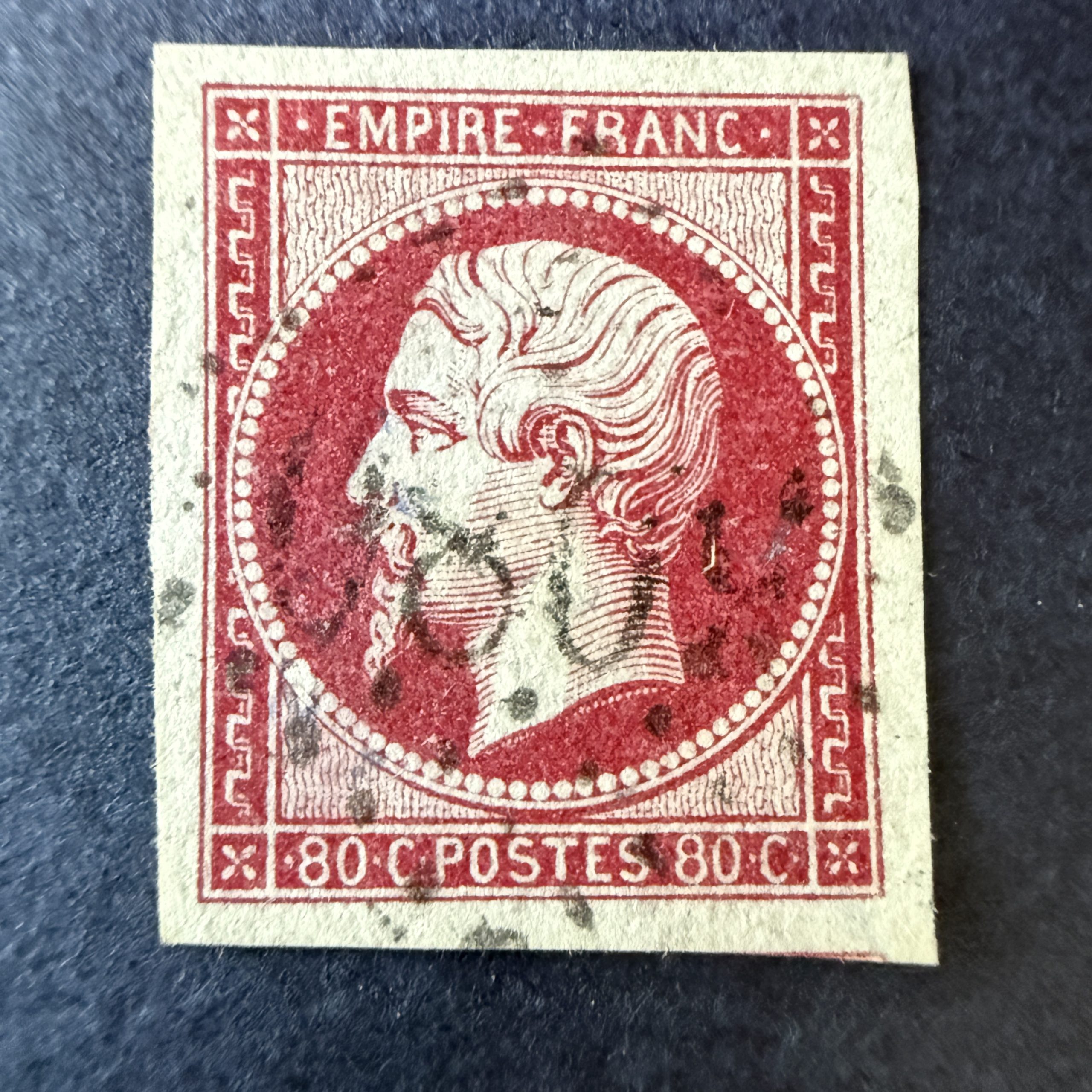 Y&T 17B, "Napoléon 80c rose" pièce de choix en oblitéré GC Alexandrie - SUP