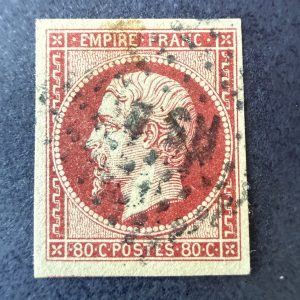 Y&T 17A, "Napoléon 80c carmin clair" pièce choisie en oblitéré - SUP