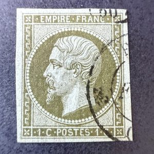 Y&T 11, "Napoléon 1c olive" pièce choisie en oblitéré cachet à date - SUP