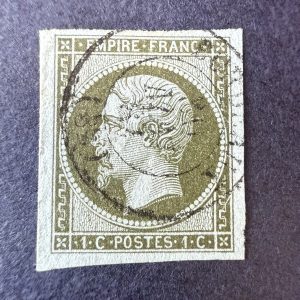 Y&T 11, "Napoléon 1c olive" pièce choisie en oblitéré cachet à date - SUP