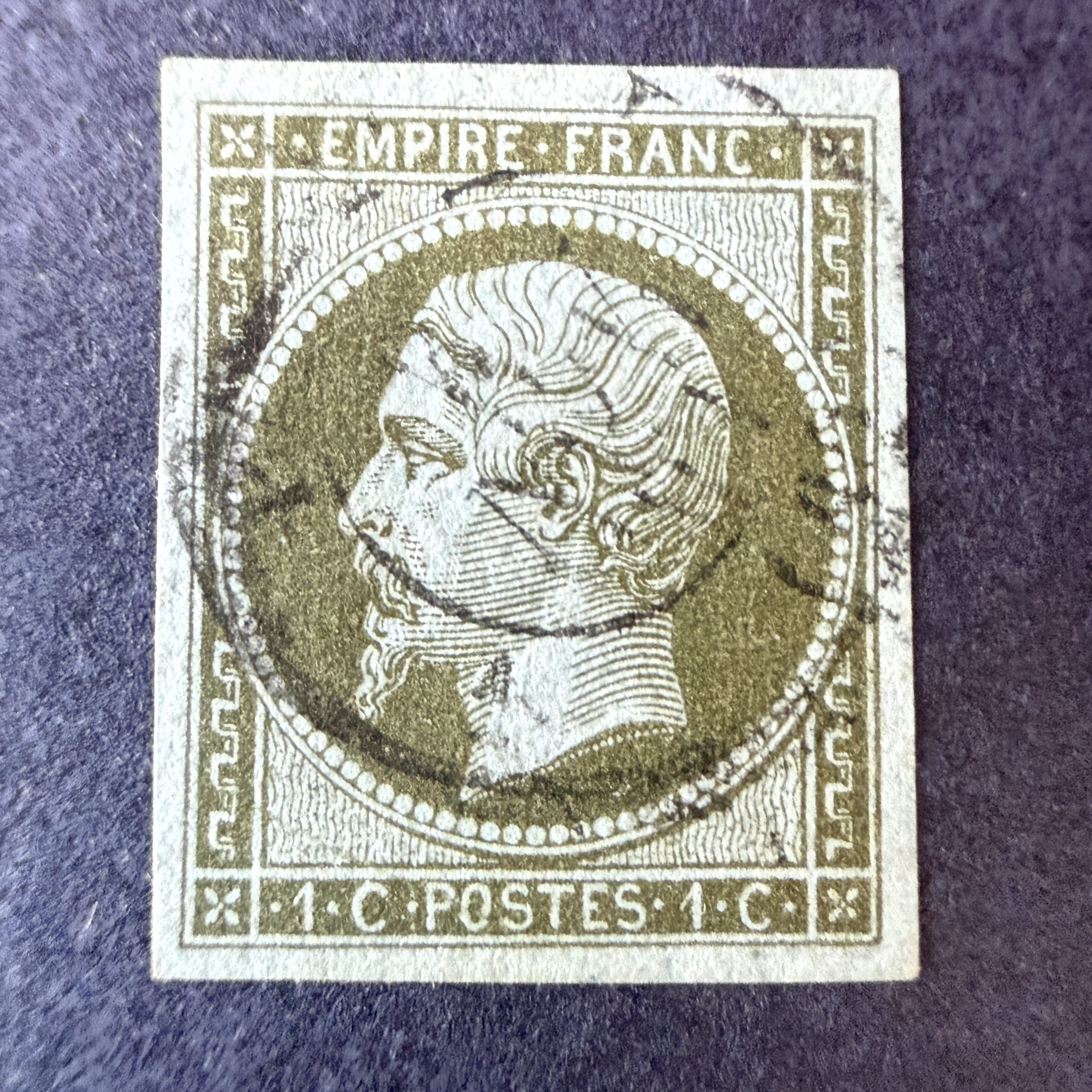 Y&T 11, "Napoléon 1c olive" pièce choisie en oblitéré cachet à date - SUP