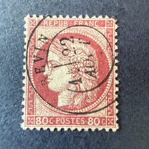 Y&T 57, "Cérès dentelé 80c" oblitéré cachet à date Revin - SUP