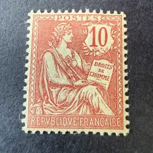 Y&T 124, "Mouchon retouché 10c rose" centré en neuf ** - SUP