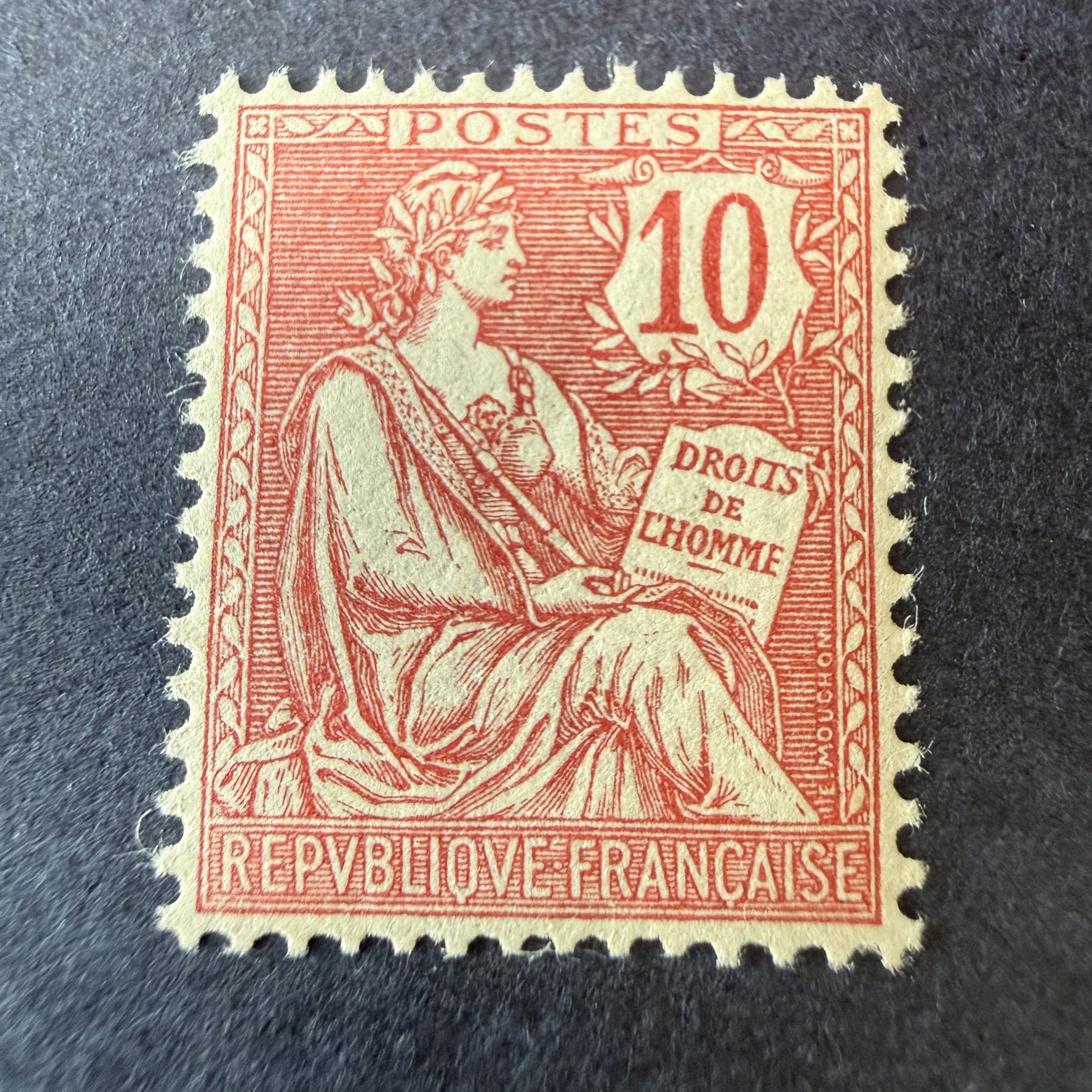 Y&T 124, "Mouchon retouché 10c rose" centré en neuf ** - SUP