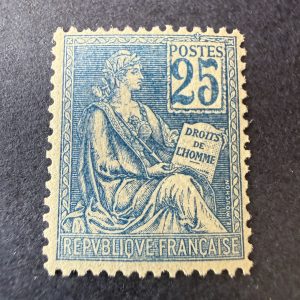 Y&T 114, "Mouchon 25c bleu" en neuf ** - certificat Brun TB