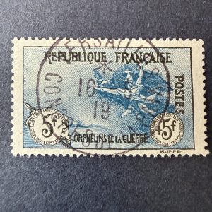 Y&T 155 "Orphelins 5fr+5fr" centré en oblitéré - superbe