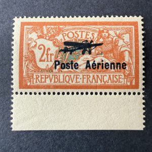 Poste Aérienne Y&T 1 "Merson 2fr" bord de feuille en neuf ** - superbe, signé Brun