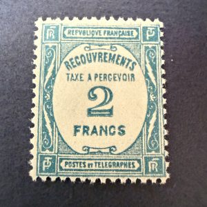 Taxe Y&T 61 "Recouvrement 2fr bleu" en neuf ** sans charnière. TB.